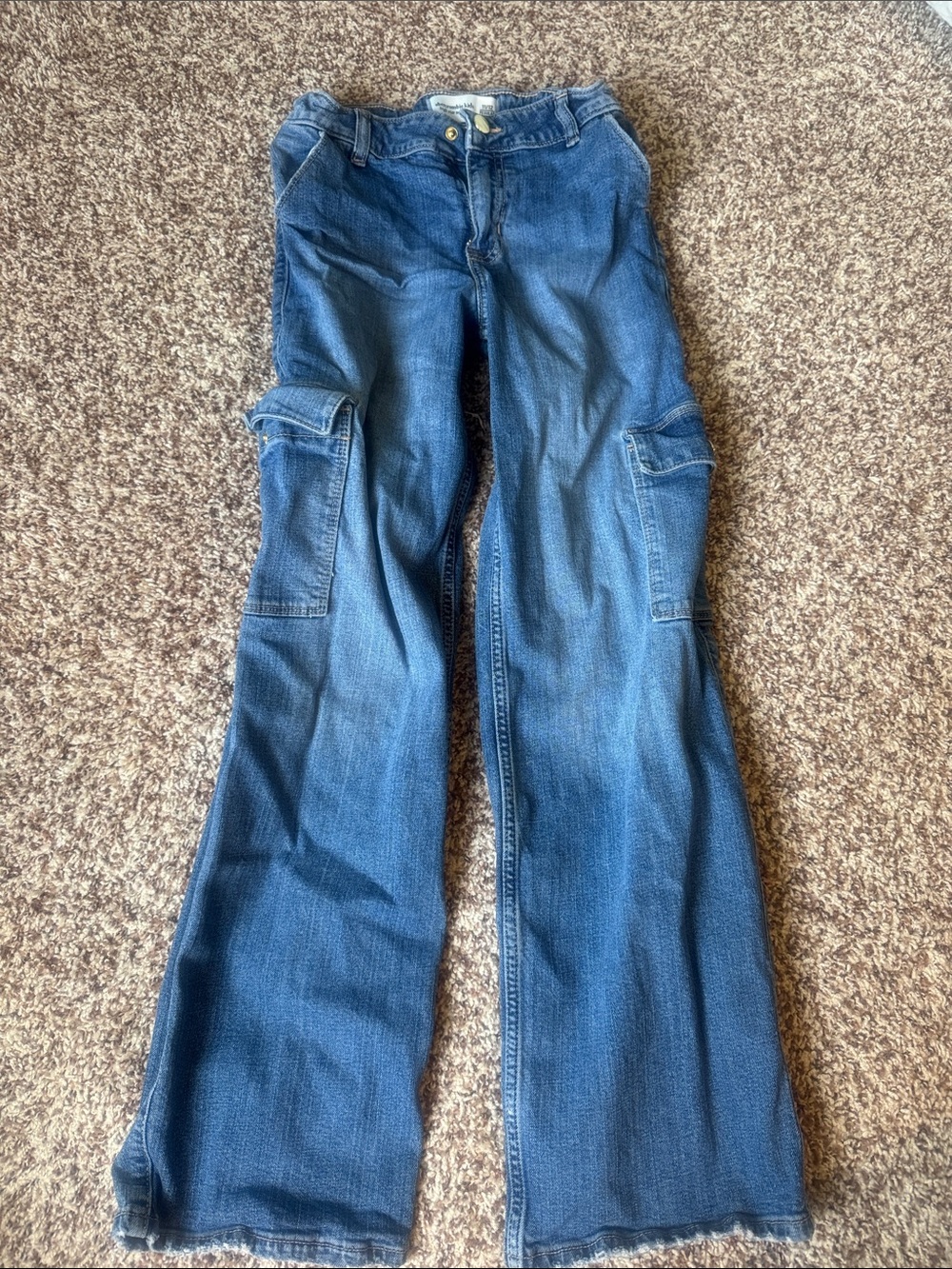 Abercrombie kids, girls high-rise wide leg denim 11 /12